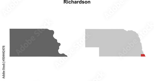 Richardson County (Nebraska) blank outline map set
