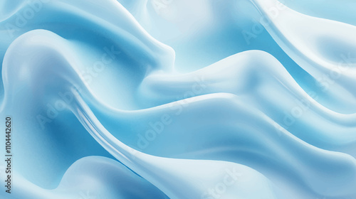 Abstract texture of natural light blue color fabric wave as concept of luxurious background. Fabric texture of natural cotton or linen, silk or satin, wool or jersey textile material.