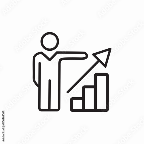 presentation ascending icon sign vector