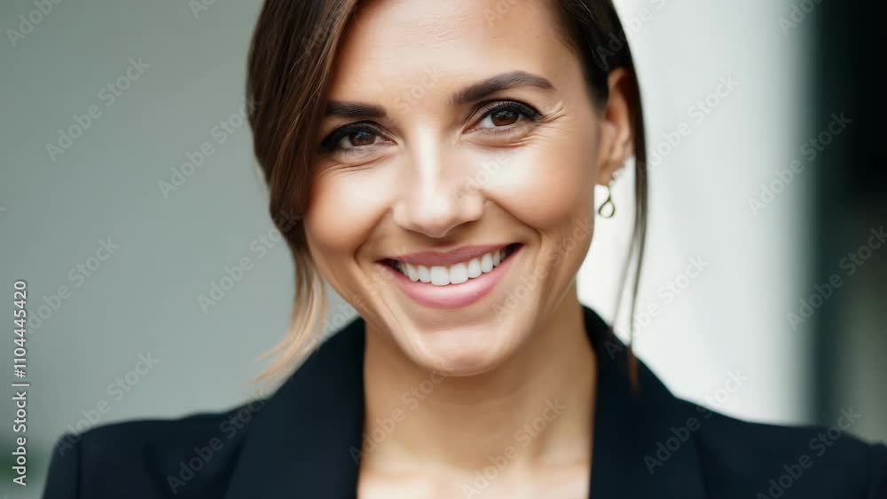 Confident woman smiling in elegant business attire Confident woman smiling in elegant business attire