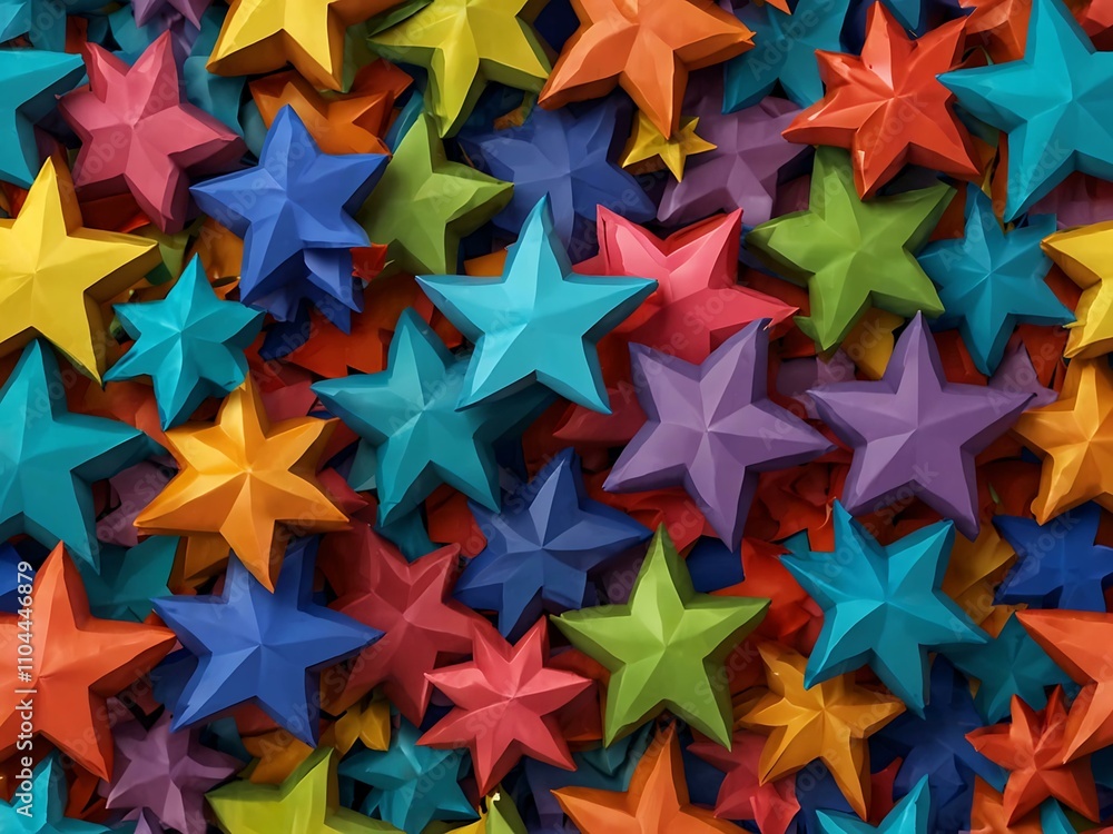 Obraz premium Colorful 3D stars background.