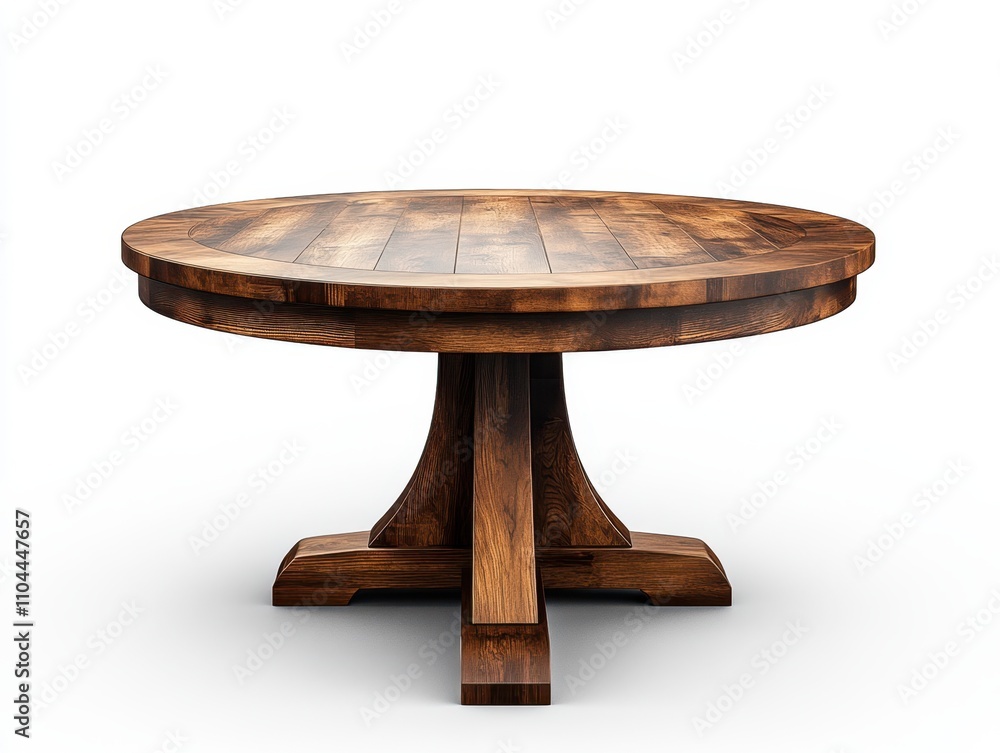 A stylish wooden round table with a sturdy base, suitable for dining or meetings, Ideal for interior design projects, restaurant decor, or furniture catalogs, A stylish wooden round table with a sturdy base, suitable for dining or meetings, Ideal for interior design projects, restaurant decor, or furniture catalogs,