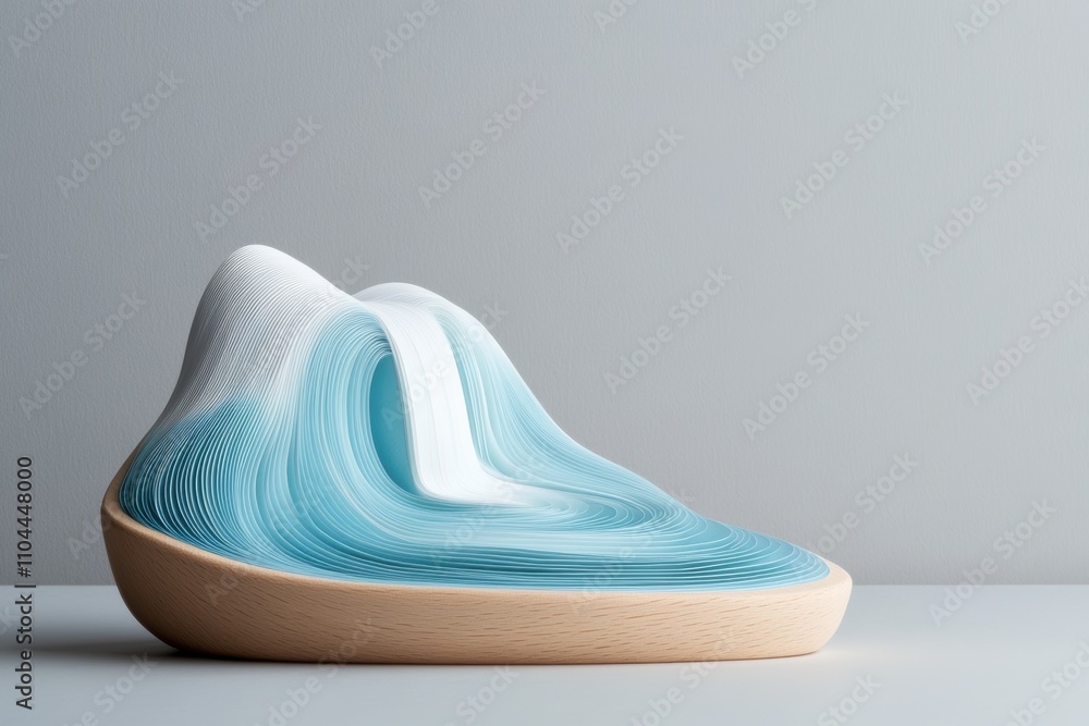 paper waterfall art, a tranquil paper art waterfall gracefully flowing with intricate detail on a wooden board, evoking a peaceful atmosphere for your creativity paper waterfall art, a tranquil paper art waterfall gracefully flowing with intricate detail on a wooden board, evoking a peaceful atmosphere for your creativity