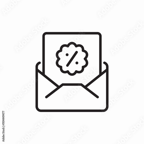 discount card envelope mail icon sign vector