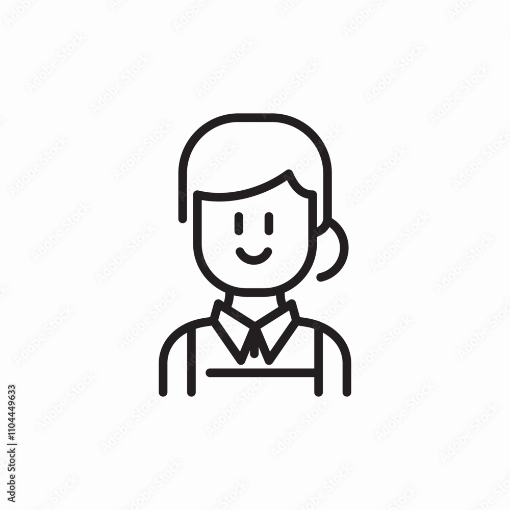 female worker happy icon sign vector female worker happy icon sign vector