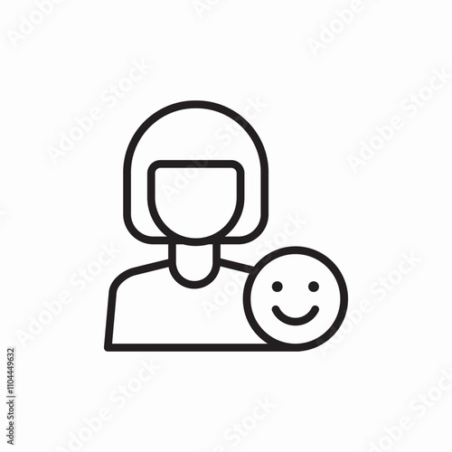 female happy emoji icon sign vector