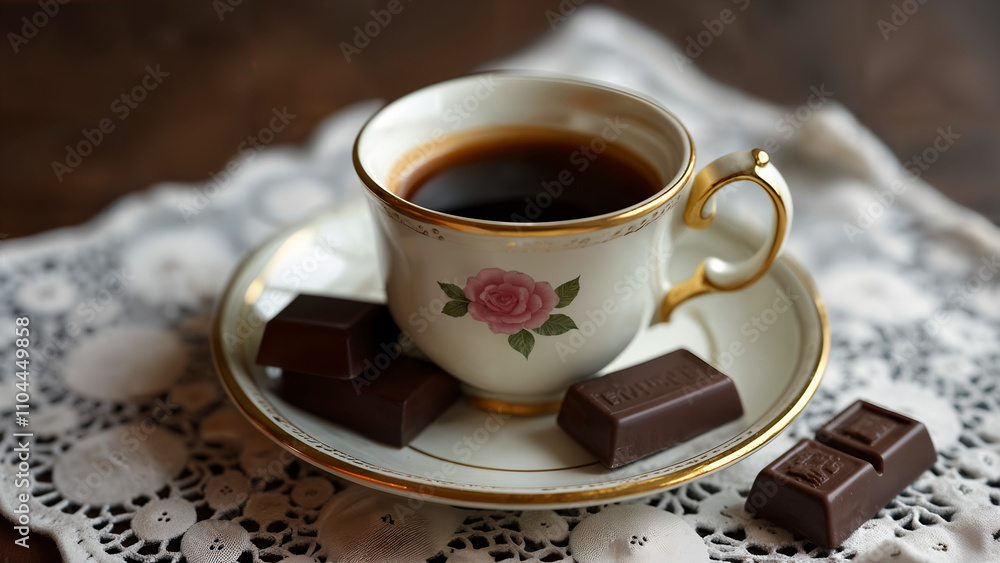 Fototapeta premium Artistic Black Coffee Presentation