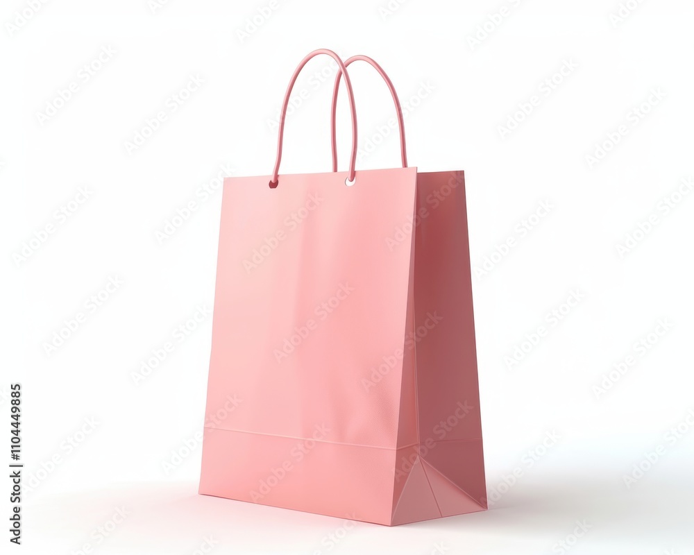 A stylish pink shopping bag with a modern design, perfect for gifting or retail display. A stylish pink shopping bag with a modern design, perfect for gifting or retail display.