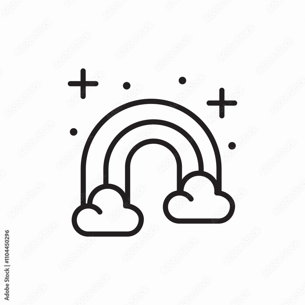 rainbow magic icon sign vector rainbow magic icon sign vector
