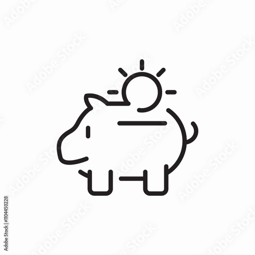 piggy bank sun icon sign vector