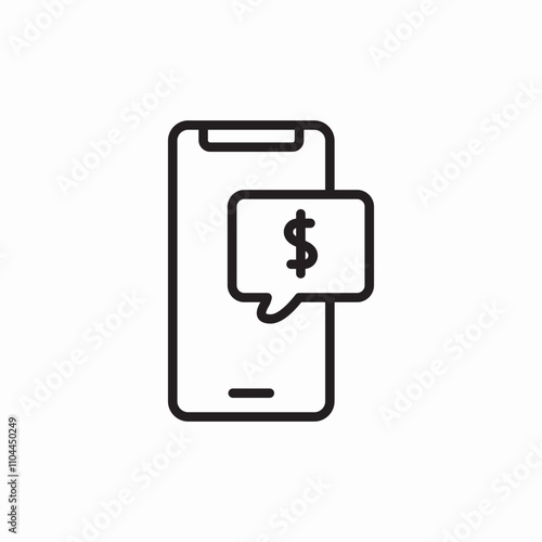 phone speech bubble money icon sign vector