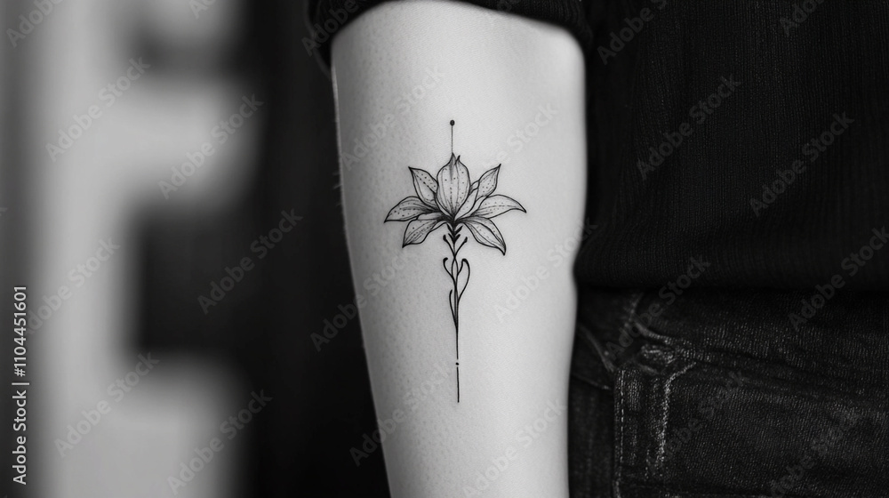 Obraz premium elegant arm simple tattoo.ai generative