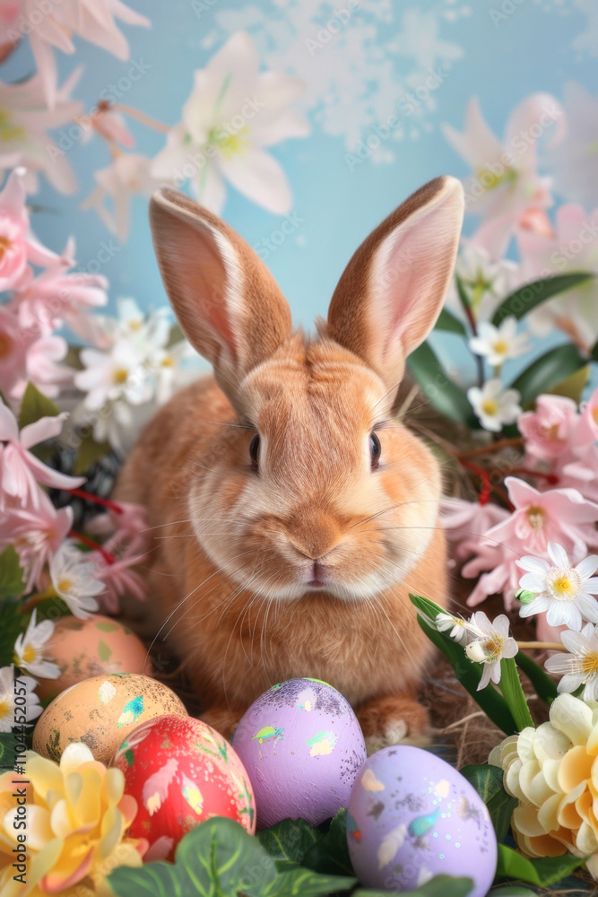 happy easter greeting card easter bunny Generative AI happy easter greeting card easter bunny Generative AI