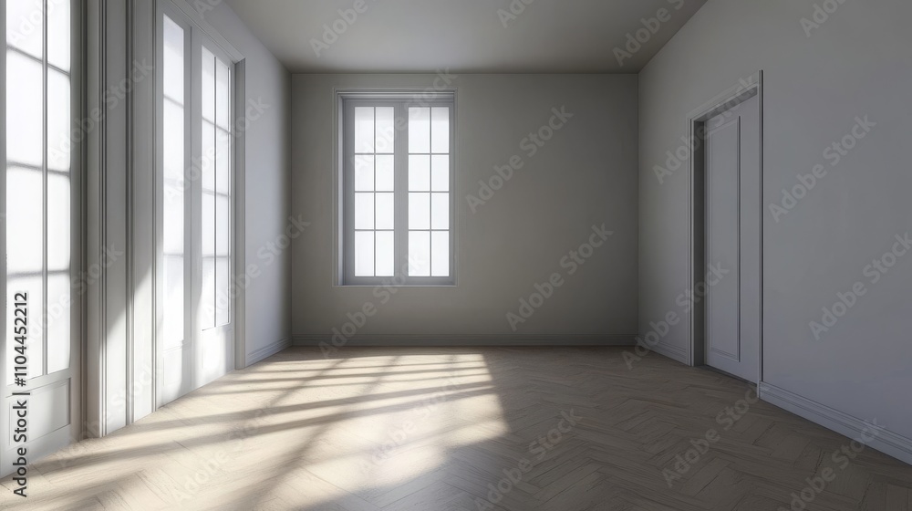 Empty 3D apartment on a gray background Empty 3D apartment on a gray background