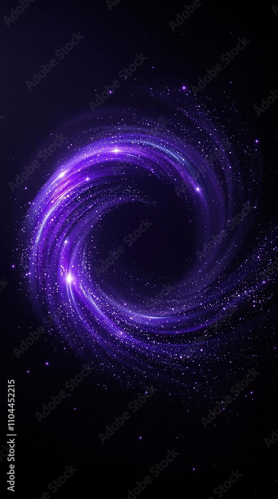 Swirling vortex of purple particles against a dark mesh background, cybernetic, neon lights, futuristic texture Swirling vortex of purple particles against a dark mesh background, cybernetic, neon lights, futuristic texture
