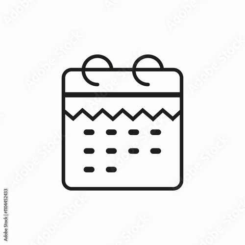 calendar torn page icon sign vector