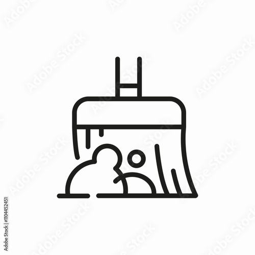 clean dust broom icon sign vector