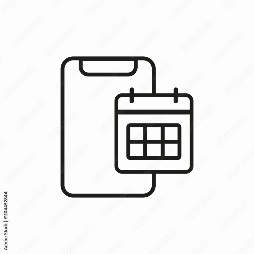 phone calendar icon sign vector phone calendar icon sign vector