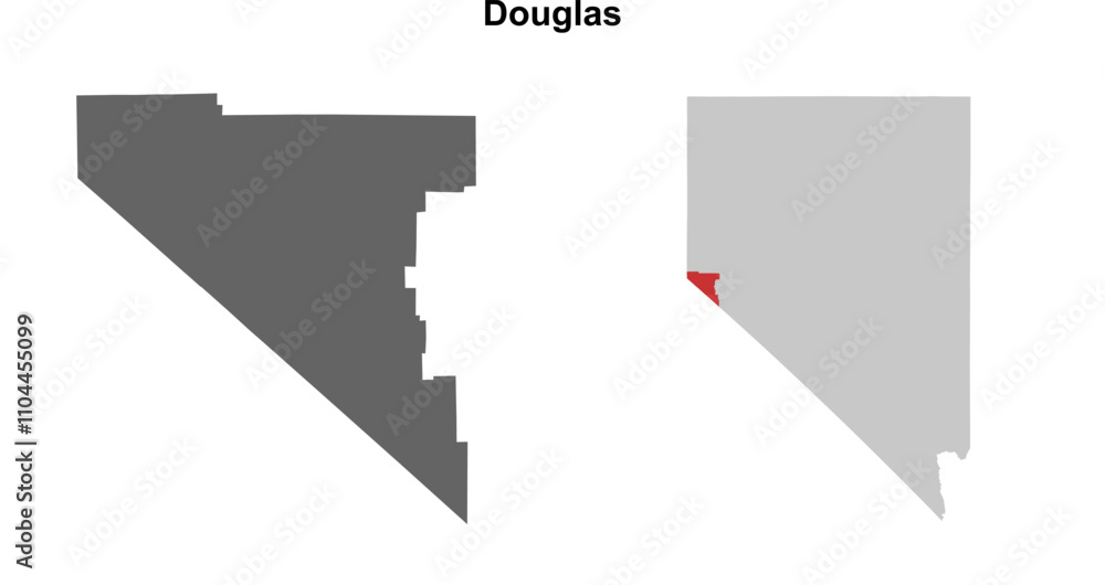 Douglas County (Nevada) blank outline map set Douglas County (Nevada) blank outline map set