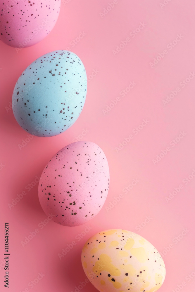 easter eggs happy easter pink background Generative AI easter eggs happy easter pink background Generative AI
