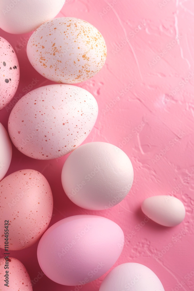 easter eggs happy easter pink background Generative AI easter eggs happy easter pink background Generative AI