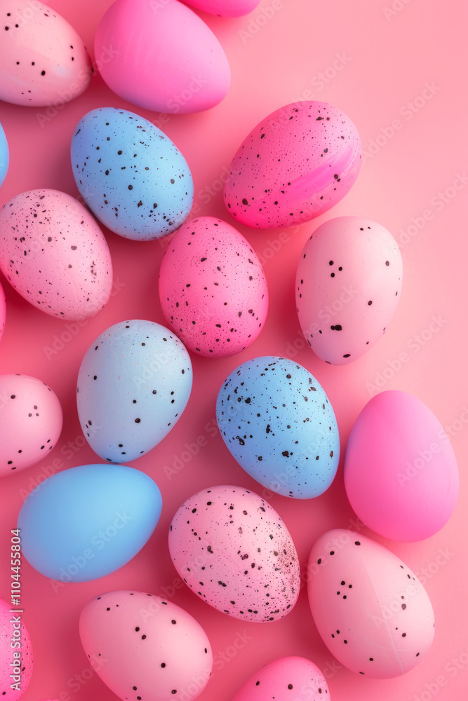 easter eggs happy easter pink background Generative AI easter eggs happy easter pink background Generative AI