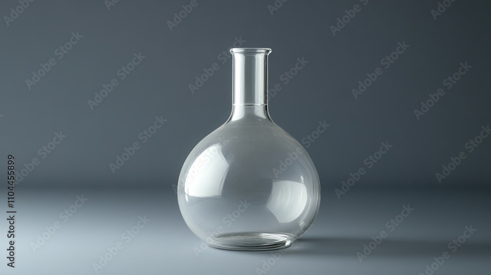 Round-bottomed flask containing a liquid. Laboratory glassware. Biology, medicine, and pharmaceuticals. Round-bottomed flask containing a liquid. Laboratory glassware. Biology, medicine, and pharmaceuticals.