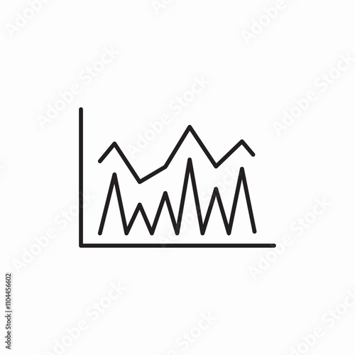 frequency graph icon sign vector