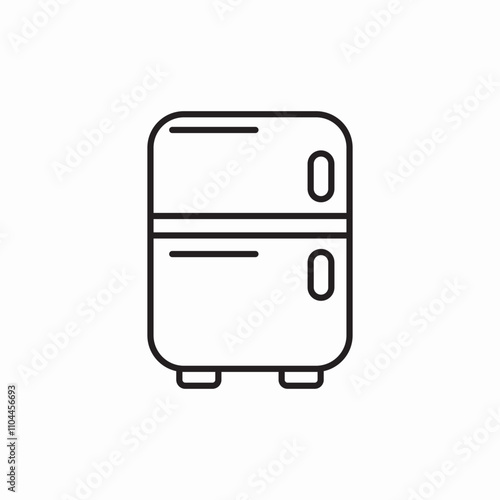 kitchen fridge icon sign vector