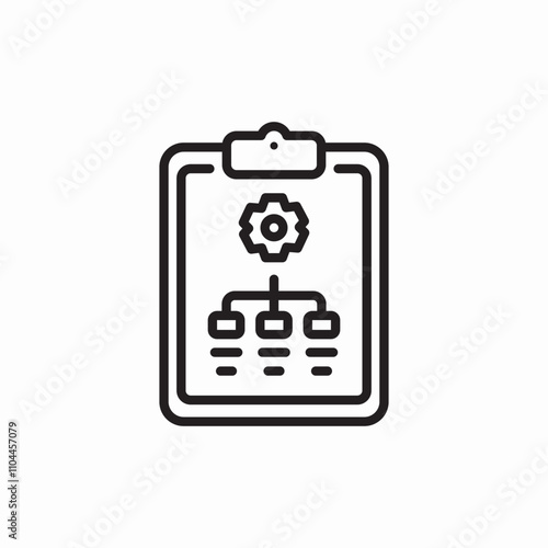 settings clipboard icon sign vector