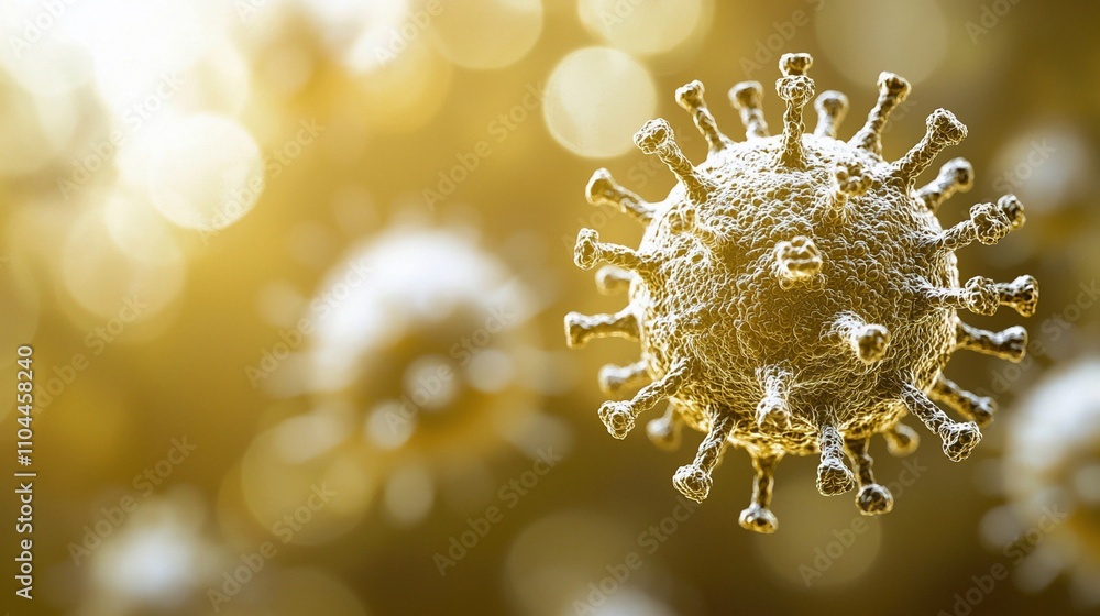 Microscopic view of a virus particle, detailed 3D render. Microscopic view of a virus particle, detailed 3D render.