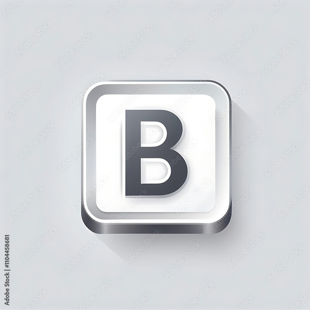 modern letter B grey icon logo for Adobe Stock UI UX button modern letter B grey icon logo for Adobe Stock UI UX button