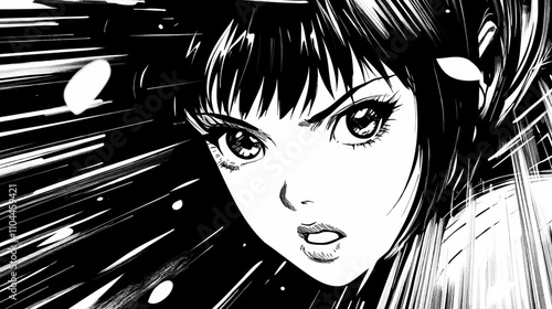 Dynamic manga anime style speed lines with alpha channel action comic sketch illustration