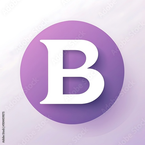 stylish letter B purple icon logo for Adobe Stock UI UX button