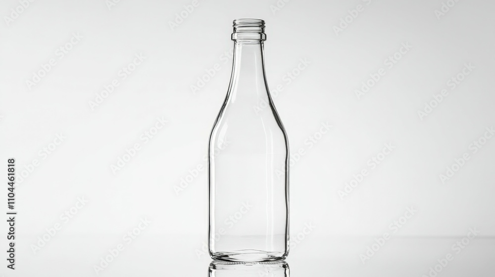 A transparent glass bottle filled with water, isolated on a white background, light reflections visible, sharp and clean, . A transparent glass bottle filled with water, isolated on a white background, light reflections visible, sharp and clean, .