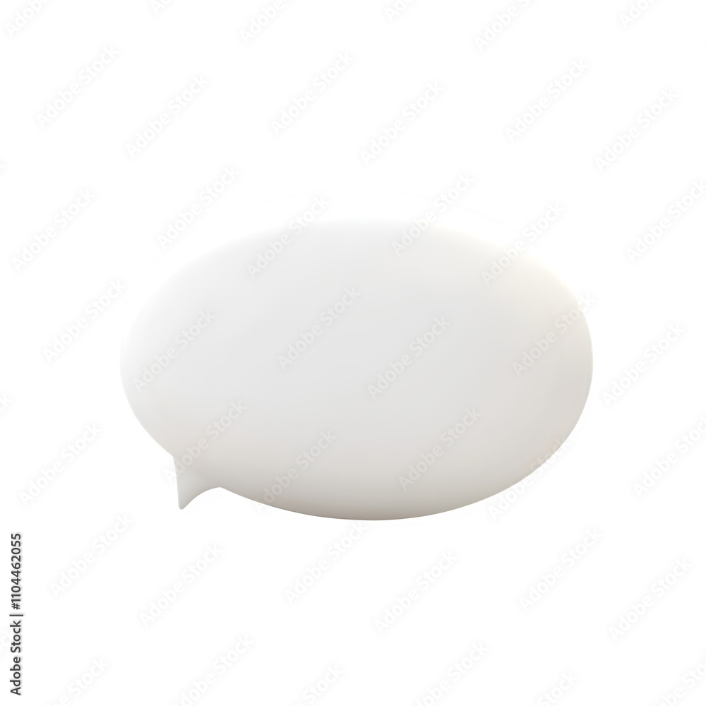 Blank white speech bubble in 3d rendering, ideal for personalized messages or quotes Blank white speech bubble in 3d rendering, ideal for personalized messages or quotes