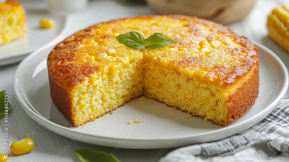 close-up of corn cake in a plate.ai generative close-up of corn cake in a plate.ai generative