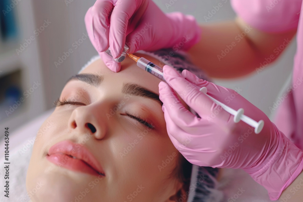 Fototapeta premium cosmetic injections to the face Generative AI