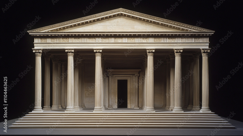 Fototapeta premium Ancient Greek Temple Model Architecture Columns History Design