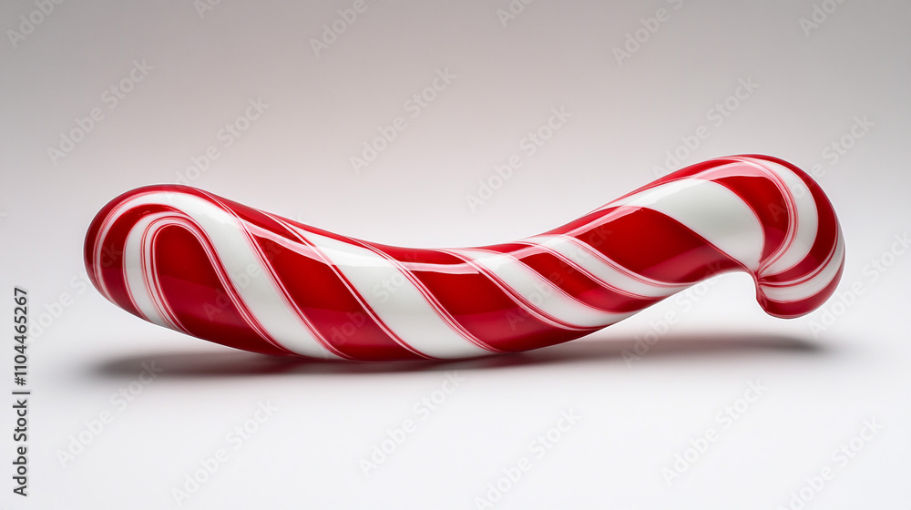 Obraz premium Festive Red and White Candy Cane Sweet Treat Christmas Holiday Spiral Design Dessert
