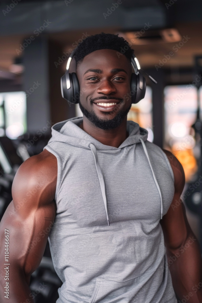 afro american man in the gym Generative AI afro american man in the gym Generative AI
