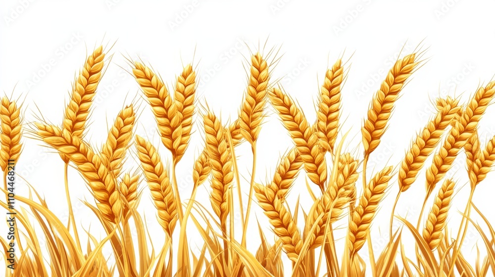 Golden Wheat Field Realistic Illustration, Digital Painting, Harvest Concept, Wheat, Agriculture, Farming Golden Wheat Field Realistic Illustration, Digital Painting, Harvest Concept, Wheat, Agriculture, Farming