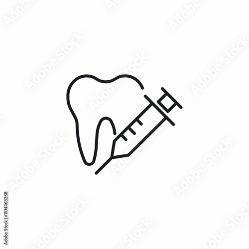 syringe injection tooth icon sign vector