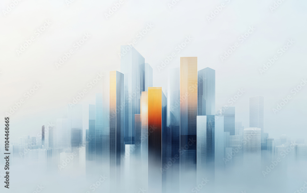 Minimalist graphic illustration of city and building Outlines Minimalist graphic illustration of city and building Outlines
