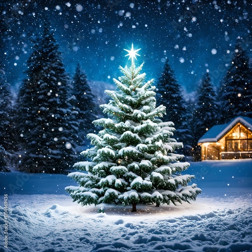 christmas tree in the night