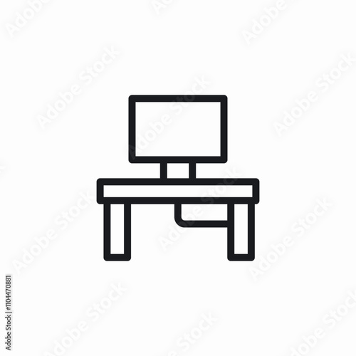 computer desk icon sign vector