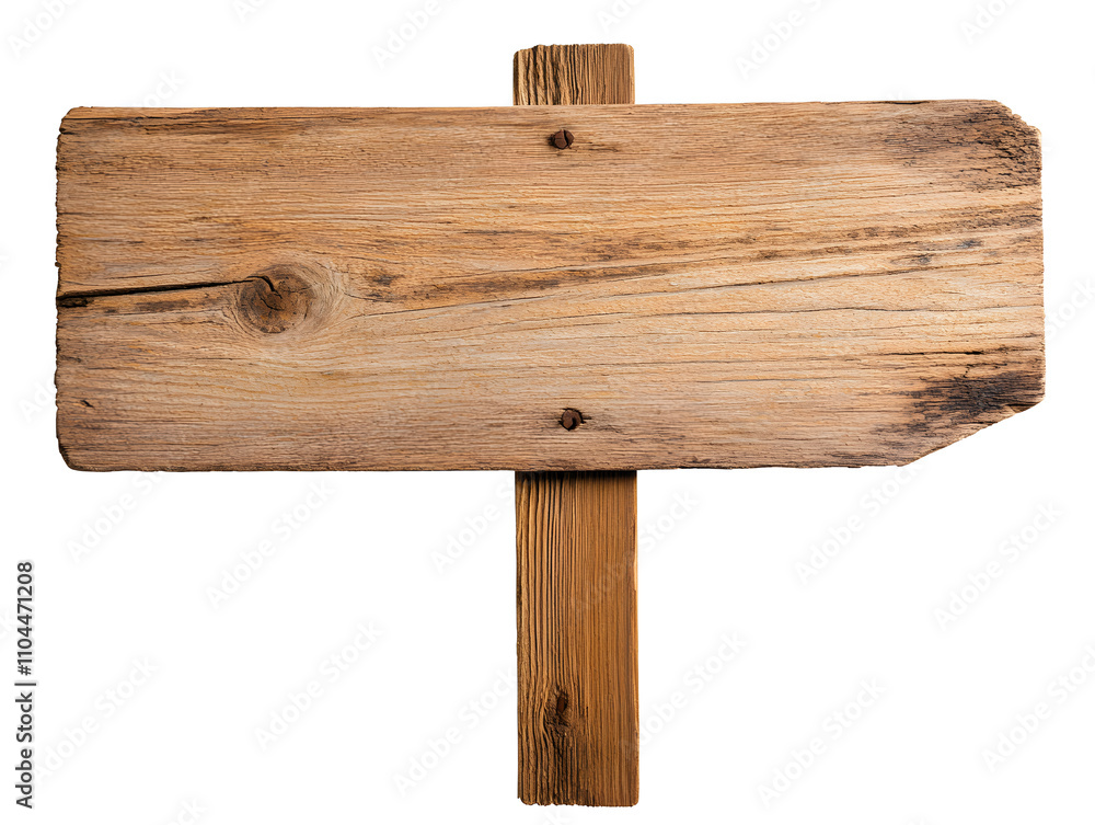 Fototapeta premium Rustic Wooden Sign With Natural Grain and Texture Ideal for Outdoor Settings or Farm Decor