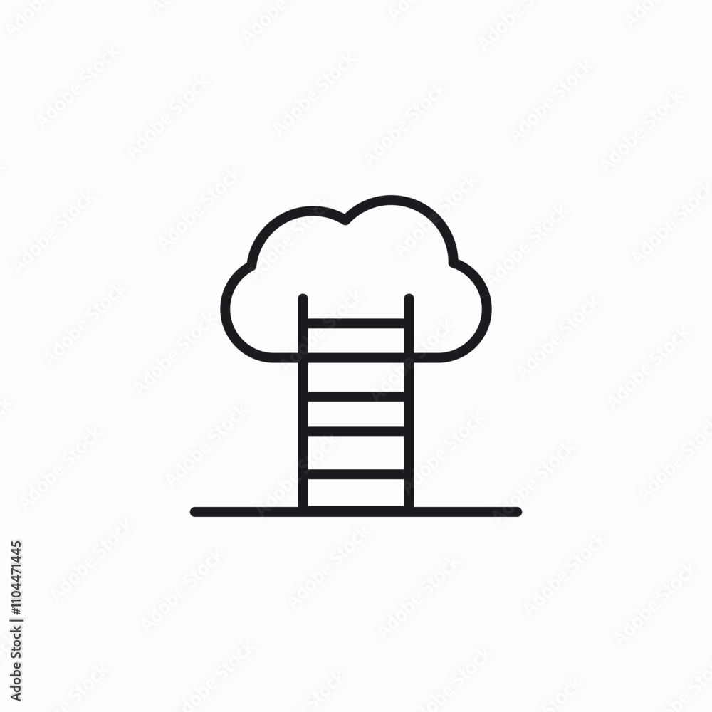 ladder to cloud icon sign vector ladder to cloud icon sign vector