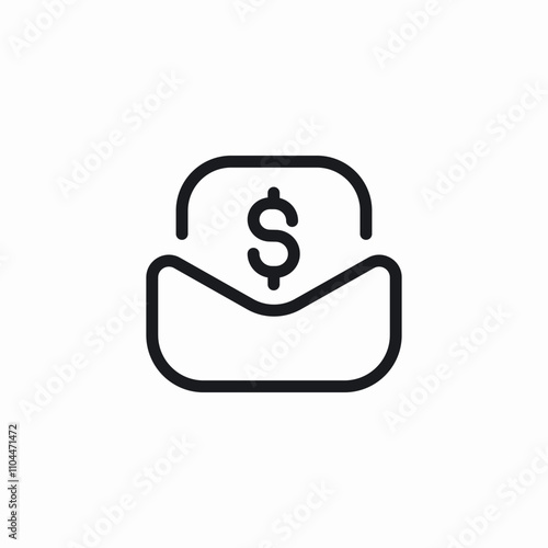 mail letter money salary receive icon sign vector