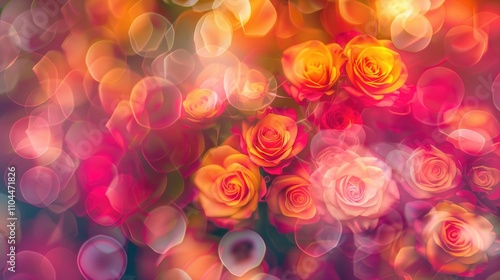 Blurred style background of colorful roses